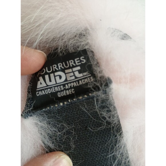 Fourrures Audet Chaudiéres Appalaches Quebec Lynx Pink Headband Collar With Pom - Picture 5 of 7